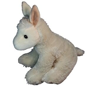 Aurora Fluffy White Llama Alpaca Plush 14 Inch Seated Stuffed Animal 2019 SOFT